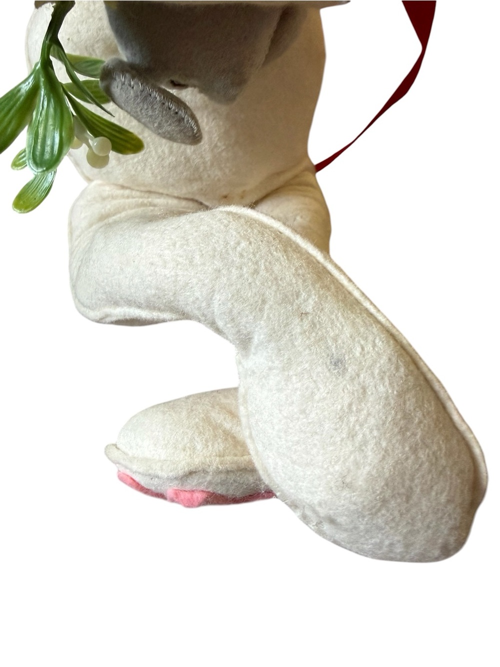 Vintage 1987 Annalee Cat Hugging Mouse with Mistletoe Doll 12” Christmas Holiday - Picture 12 of 12